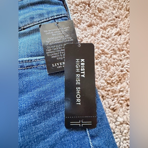 Liverpool Kristy Blue Denim High Rise Shorts size 2/26 - Picture 2 of 6